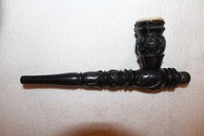 PIPE EN EBENE ? SCULPTEE  FOURNEAU EN CERAMIQUE ?