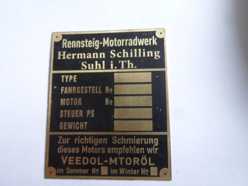 Plaque laiton rennsteig - en,