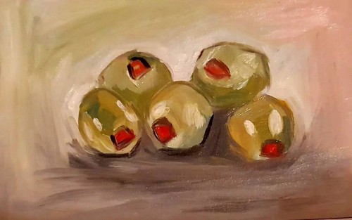 Peinture huile vert - peinture, à