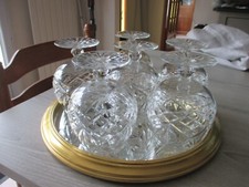 6 verres en CRISTAL taillé biseaux à cognac