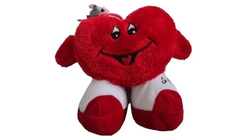 Peluche cœur rouge 21cm - peluche,