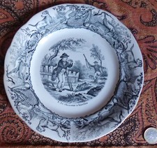 Assiette parlante Choisy-le-Roi "La Chasse", n°1, Le Chasseur à lunettes