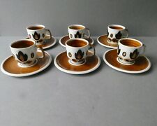 6 tasses signées Boch La Louvière Belgium, modèle Kimono, 1960-70