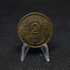 2 francs France 1941 - Morlon en Cupro-aluminium, TTB+,  sous pochette