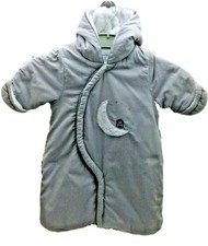 Obaibi combipilote gris rayé doublé fourrure blanche motif lune bébé 1/3 mois