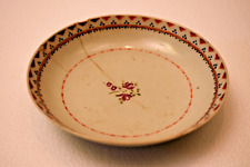 Ancien Chinois Porcelaine Plaque Peint à la Main Floral Design Circa 19th Siècle