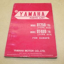 PARTS LIST YAMAHA DT 250 400
