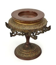 Ancien Birman en Laque Piédestal, Fin 19th Siècle 22.5cm de Hauteur Birmanie