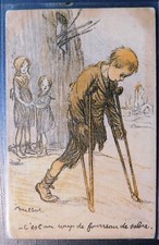 Carte postale. POULBOT.  C'est un coup de fourreau de sabre. Guerre 1914/1918