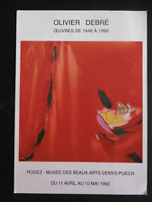 OLIVIER DEBRÉ Carton Exposition 1992 RODEZ Oeuvres 1948-1990 Abstraction lyrique