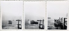 PHOTO ANCIENNE - VINTAGE SNAPSHOT - BATEAU MOTEUR CANOT BARQUE PONT -BOAT BRIDGE