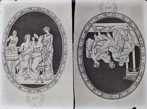 Femmes nues 1920 plaque - nues, verre