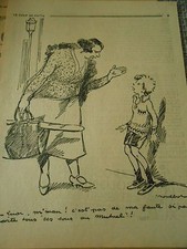 Poulbot Papa porte tous ses sous au mutuel Humour Print 1931