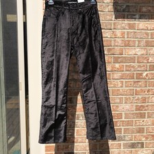 0/25 LUCKY BRAND High Rise Crop Mini Boot Metallic Black Jean