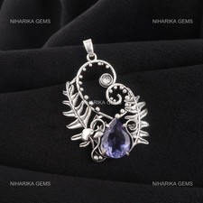 Pendentif En Iolite De Poire