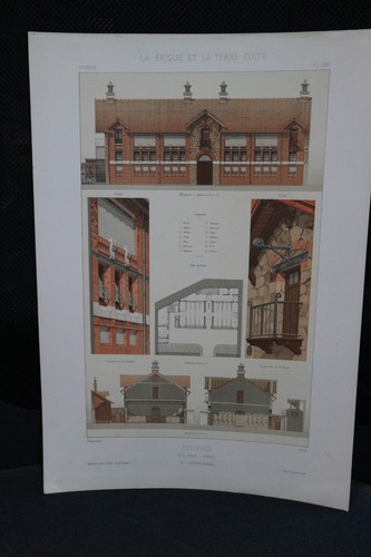 Lithographie xixe architecture - xixe,