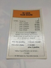 CARTE RC LENS CLUB HOUSE