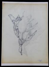 Henri de LINARES (1904-1987) étude pour "carré Hermès" foulard Paris France 1972