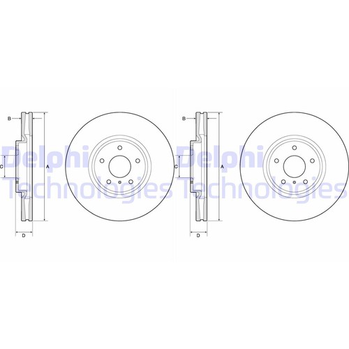 Delphi disques frein - 2x, de
