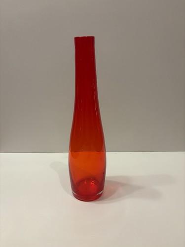 Vase rouge verre soufflé - vase,