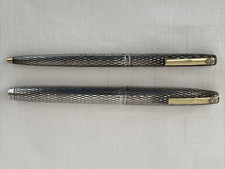 Parure stylos plume et bille SHEAFFER,STERLING SILVER,  plume or14K, petits diam