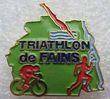 Pin's Sport Triathlon de Fains 27 Natation vélo course