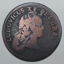 Rare Monnaie, 1/2 Demi Sol au Buste Enfantin 1719-1724 A - Louis XV (5.1g)