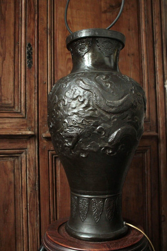 Tres grande lampe chinoise xix - lampe,