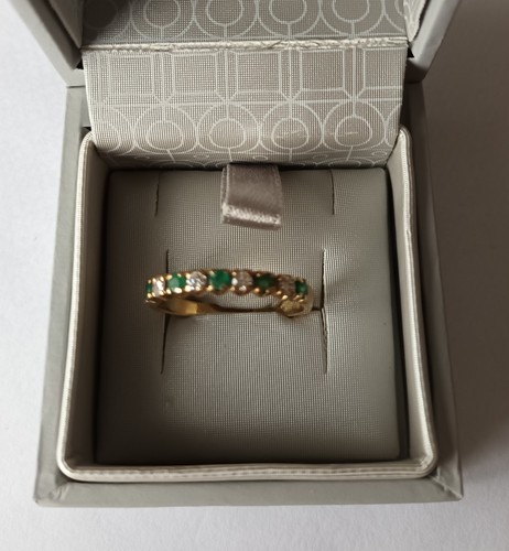 Demi alliance 18k emeraudes - demi,