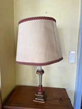 Lamp base wooden column carved