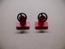 Lego 2 x red Vehicle, Steering Stand  w/ Steering Wheel 6680 60143 ref 3829c01