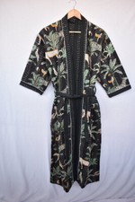 Veste longue kimono kantha fait main en coton indien pour femmes robe de nuit...