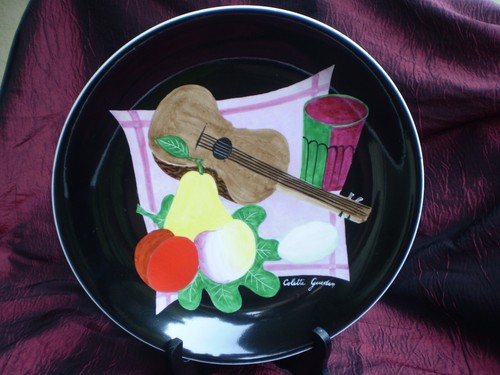 Grande assiette signée de - grande,