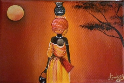 Tableau huile femme - à,