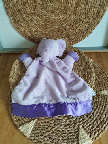Doudou plat éléphant violet