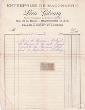 78 YVELINES MAURECOURT, macon, GIBOURY 1922 travaux