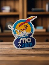 Ancien autocollant publicitaire vintage Sno surf pour collection rétro années 80