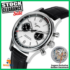 ✅ Montre Homme Sugess Chronographe Mécanique ST19 Col de Cygne Saphir Pilote V2