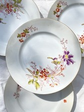 Assiette Plate Limoges Décor Floral Aux Lions De Faïence Diamètre 23 Cm