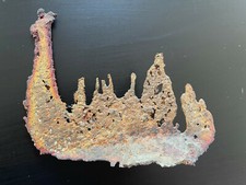 Rare sculpture brutaliste métal fondu coq animal fantastique 