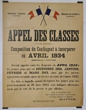 Appel des classes	1934 Affiche