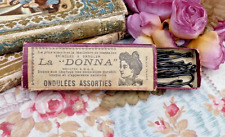 ANCIENNES ÉPINGLES à CHEVEUX la "Donna" dans leur BOITE D'ORIGINE fin XIXe
