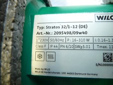 Pompe à chaleur Wilo Stratos 32 / 1 - 12 230 V. Circulateur 220 mm 2095498 NE...