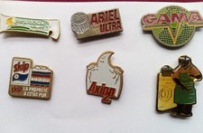 Pin's lots de 6  Entretien différentes marques de lessive Ariel Gama skip (11)