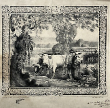 Pax LITHOGRAPHIE Envoi EUGENE CHIGOT a WELTER Agriculture Vache Monrocq XX°