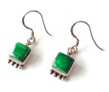 Boucle d'oreille en Malachite