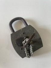 Ancien cadenas SNCF Chemin de fer en métal avec la clé Collection Déco Rétro