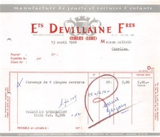 1960 MANUFACTURE DE JOUETS ET VOITURES D ENFANTS ETS DEVILLAINE A CHARLIEU -