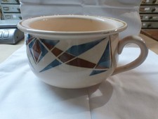 trés Ancien pot de chambre en faience de Digoin art déco bleu marron