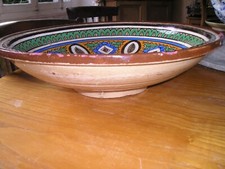 Grand PLAT en CERAMIQUE VERNISSEE - D 37 cm  - COUSCOUS- MAGHREB